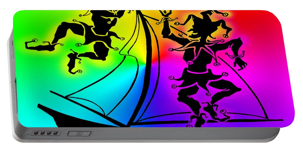 Rainbow Portable Battery Charger featuring the digital art Rainbow Celebration by Kevin Middleton