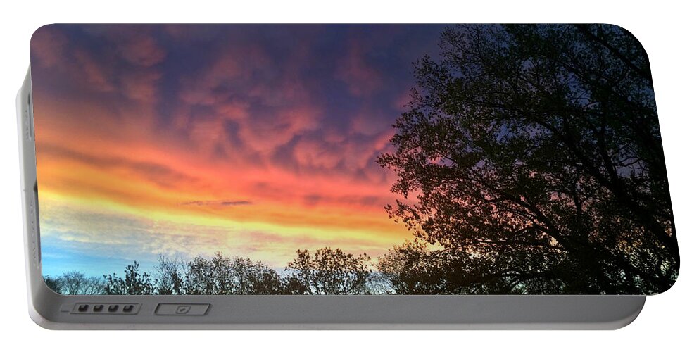 Rainbow Dawn Portable Battery Charger featuring the photograph Rainbow Dawn by Kathy M Krause