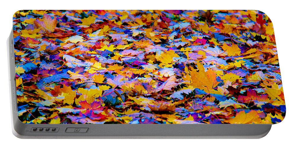 Rainbow Leaves Portable Battery Charger featuring the photograph Rainbow Leaves by Mariola Bitner