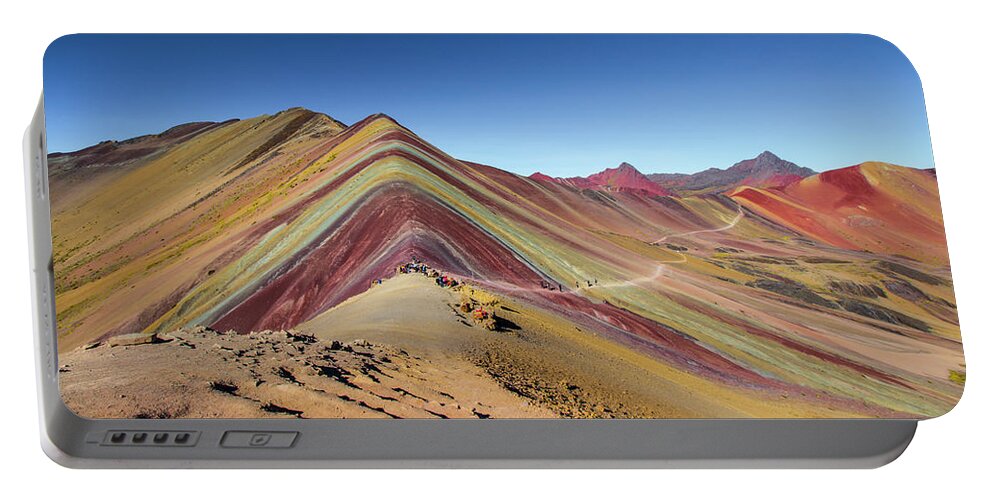 Travel Portable Battery Charger featuring the photograph Rainbow Mountain, Cusco, Peru by Venetia Featherstone-Witty