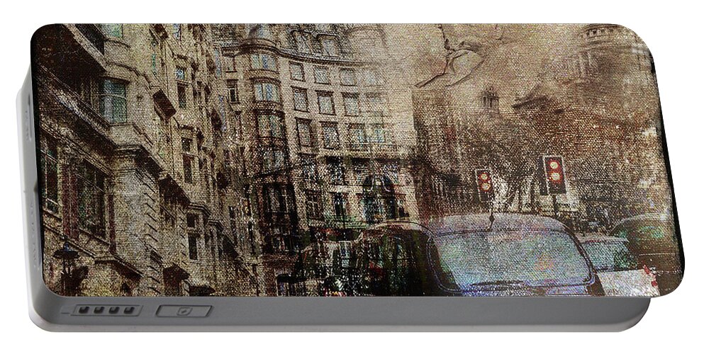 London Portable Battery Charger featuring the digital art Rainy Day by Nicky Jameson