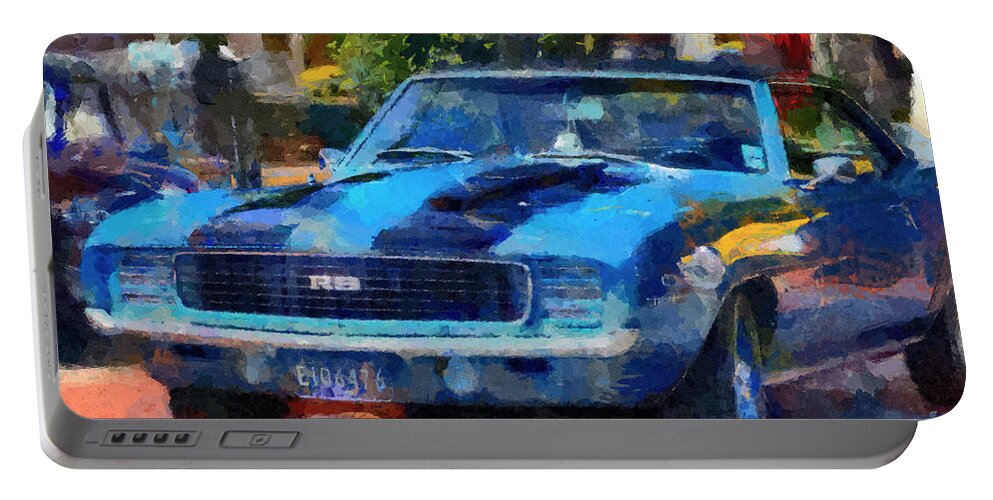 Automobile Portable Battery Charger featuring the painting Rally Sport by Lynne Jenkins