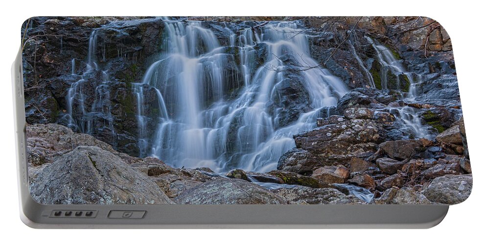 Waterfalls Portable Battery Charger featuring the photograph Ramapo Reservation Waterfall Perspective One by Angelo Marcialis