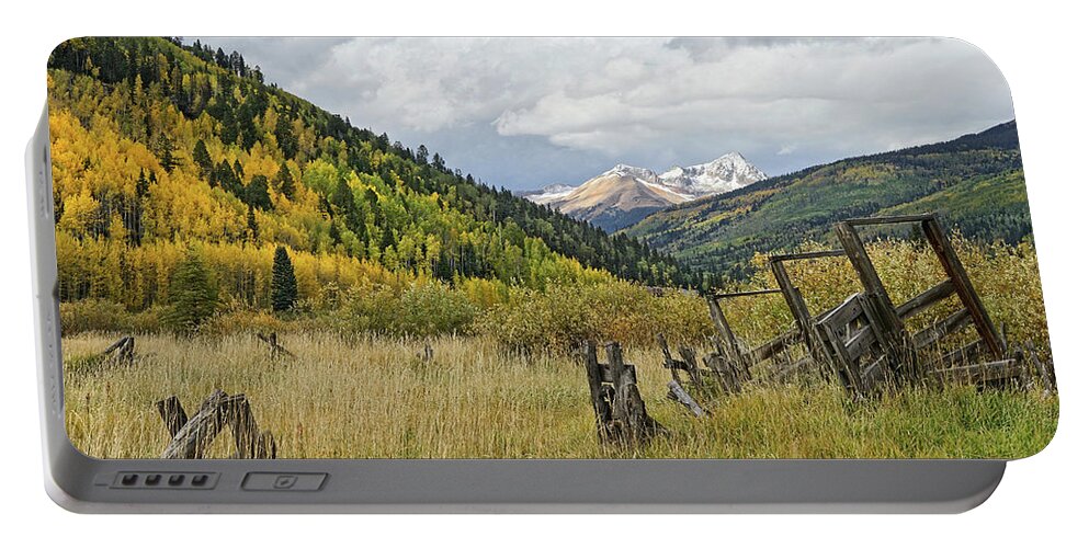 Wooden Corral Remnants Portable Battery Charger featuring the photograph Ranch Remnants by Theo O'Connor