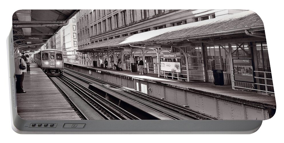 Cta Portable Battery Charger featuring the photograph Randolph Street Station Chicago by Steve Gadomski