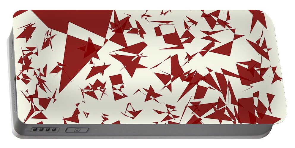Abstract Portable Battery Charger featuring the digital art Random Shreds by Keshava Shukla