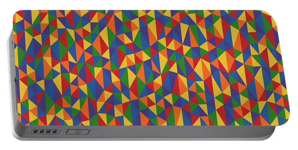 Abstract Portable Battery Charger featuring the painting Random Triangular Sinusoid by Janet Hansen