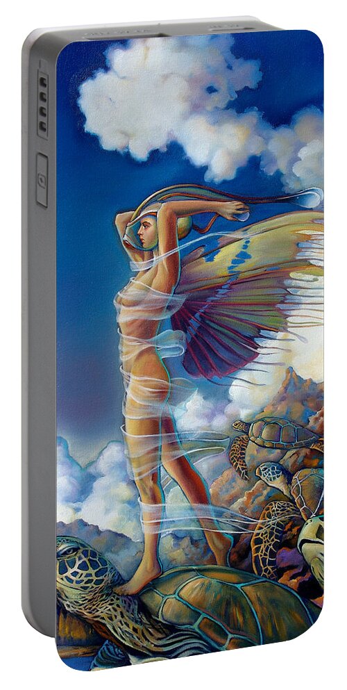 Mermaid Portable Battery Charger featuring the painting Rapture and the Ecstasea by Patrick Anthony Pierson
