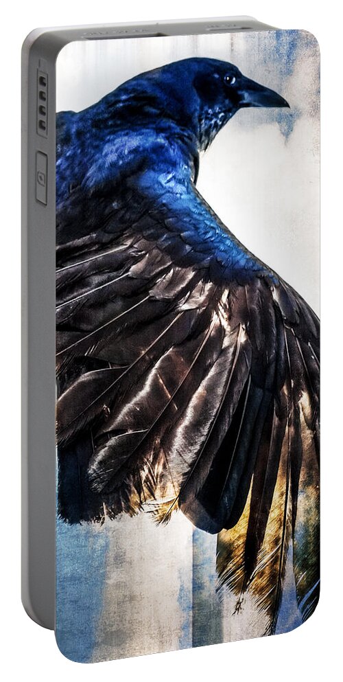 Grackle Portable Battery Charger featuring the photograph Raven Attitude by Carolyn Marshall