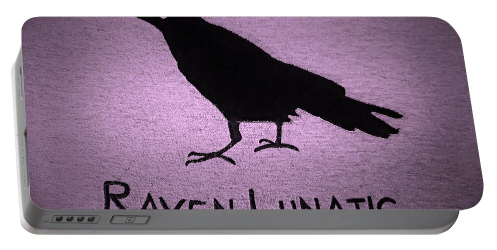 Bird Portable Battery Charger featuring the photograph Raven Lunatic Pink by Rob Hans