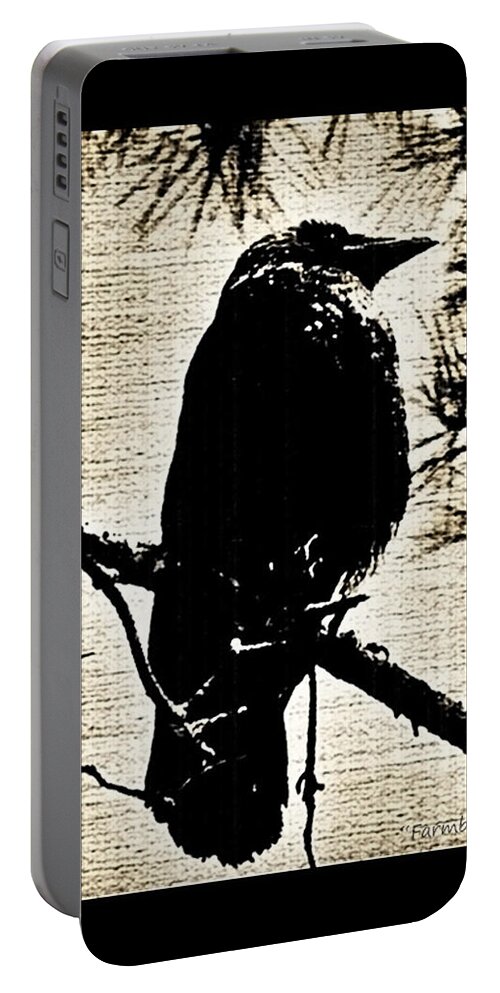 Raven Portable Battery Charger featuring the photograph Raven on the lookout by Harold Zimmer