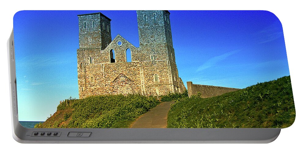 Heritage Portable Battery Charger featuring the photograph Reculver Towers by Richard Denyer