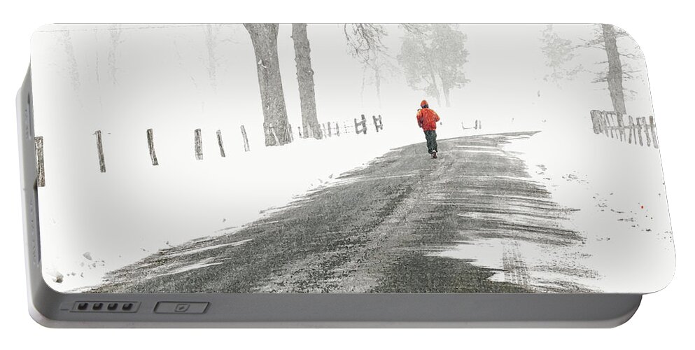March Snowfall Portable Battery Charger featuring the photograph Red 2 - by Julie Weber
