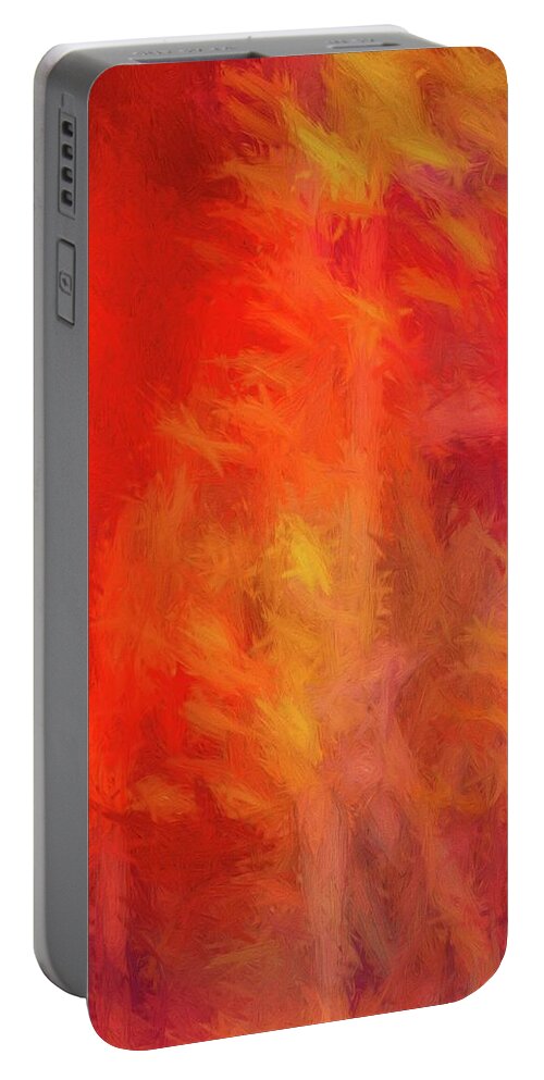 Abstract Portable Battery Charger featuring the digital art Red Abstract by Steve DaPonte
