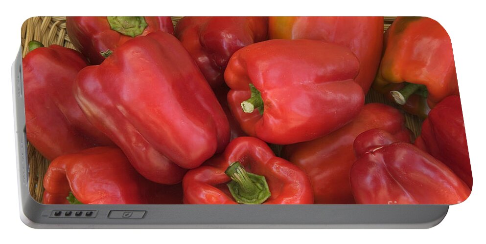 Pepper Portable Battery Charger featuring the photograph Red Bell Peppers by Inga Spence