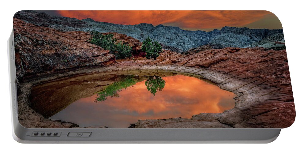 Red Canyon Portable Battery Charger featuring the photograph Red Canyon Reflection by Michael Ash