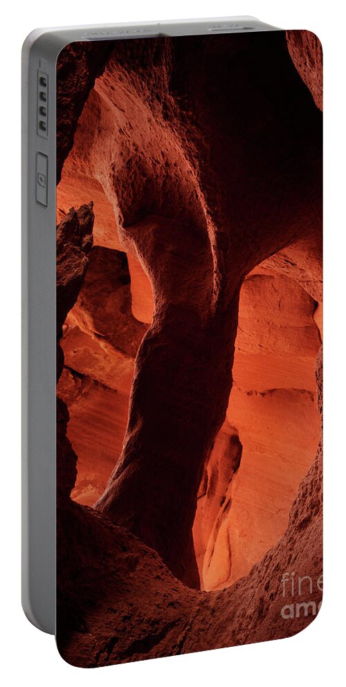 Cave Portable Battery Charger featuring the photograph Red Center by Michael Dawson