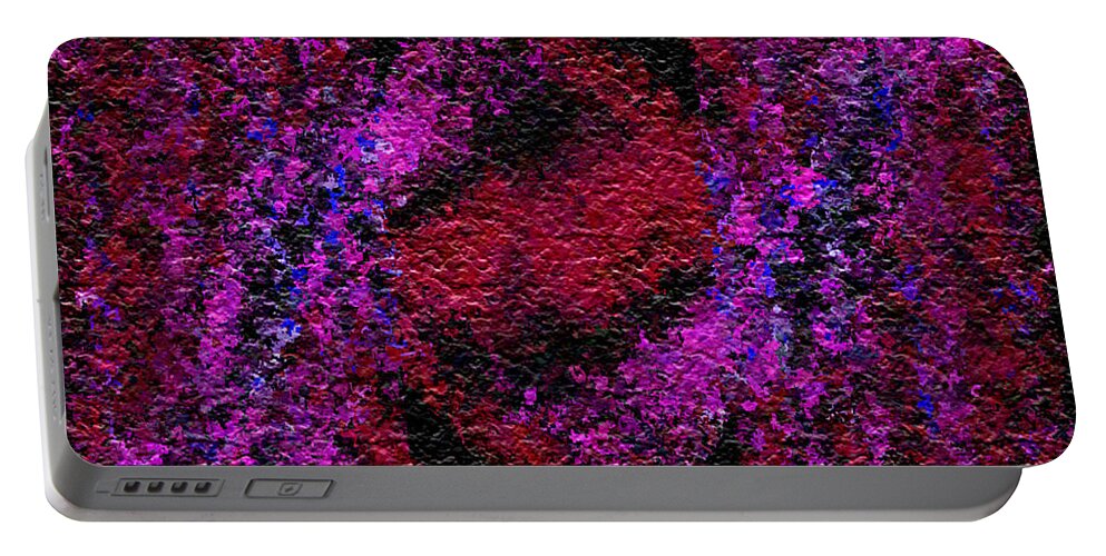 Abstract Portable Battery Charger featuring the digital art Red Dawn by Charmaine Zoe