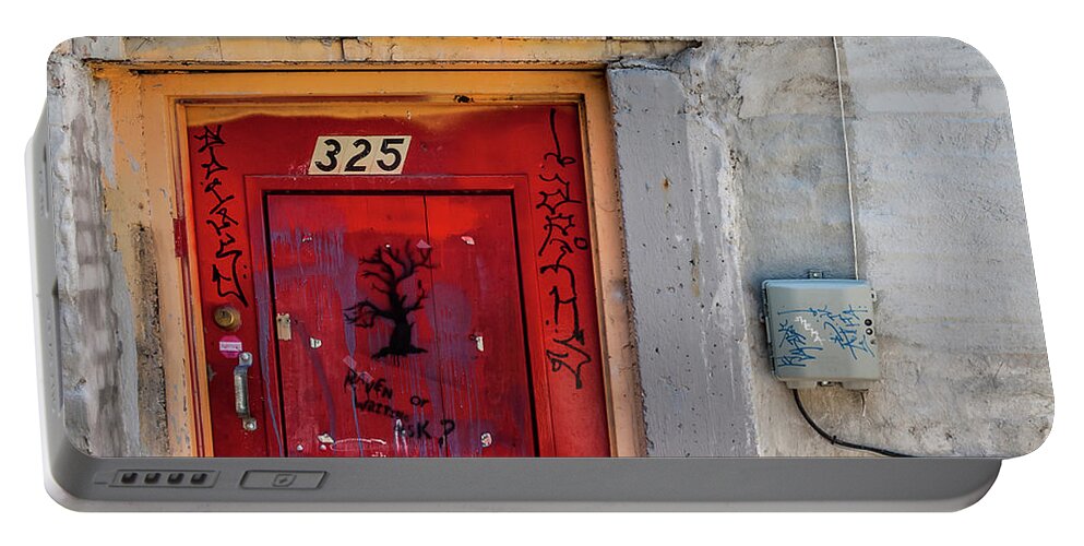 Urban Portable Battery Charger featuring the photograph Red Door 325 by Steven Milner