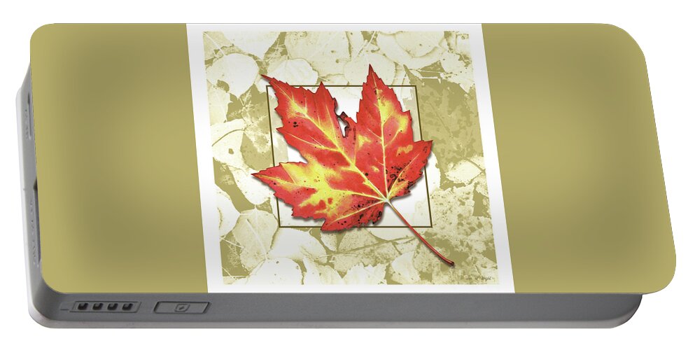 Jon Q Wright Portable Battery Charger featuring the painting Red Fall by Jon Q Wright