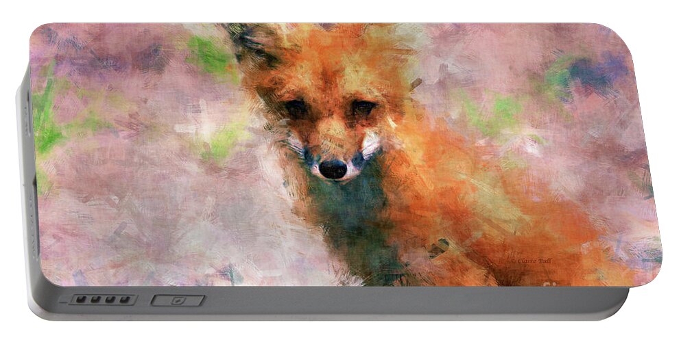 Fox Portable Battery Charger featuring the digital art Red Fox by Claire Bull