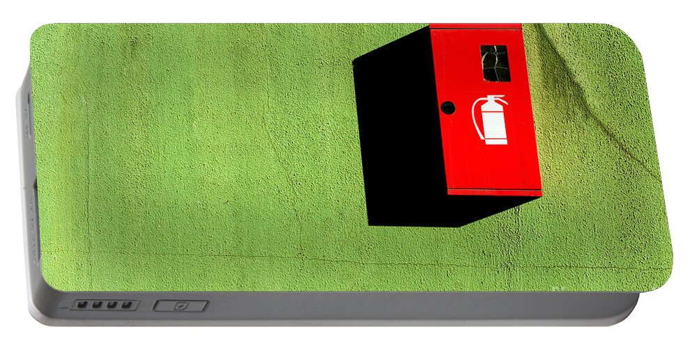 Red Portable Battery Charger featuring the photograph Red Green Black Shadow by Silvia Ganora