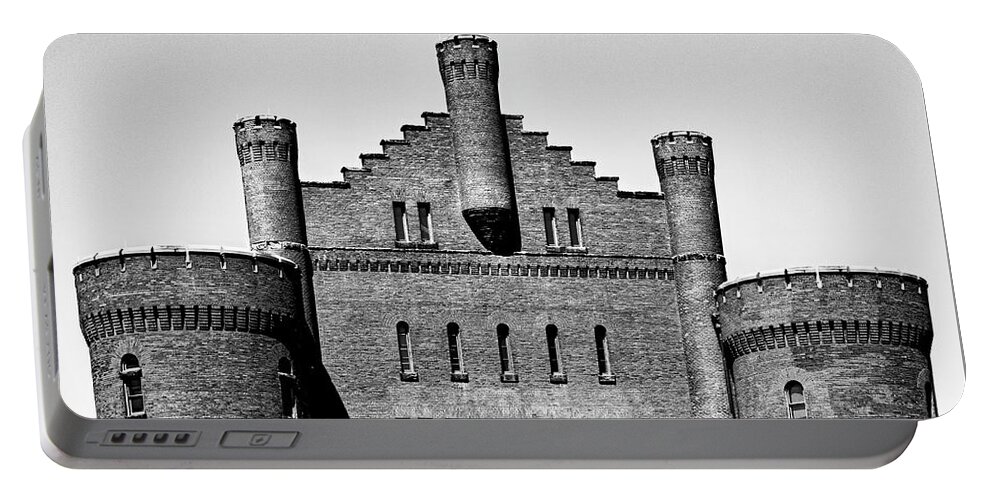 Wisconsin Portable Battery Charger featuring the photograph Red Gym Monotone - UW Madison, Wisconsin by Steven Ralser