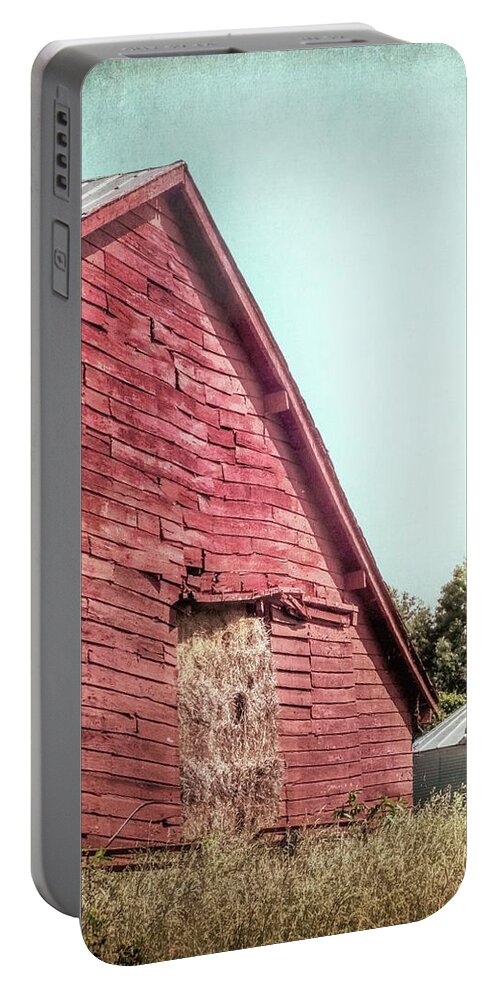 Red Barn Portable Battery Charger featuring the photograph Red Hay Barn by Melissa Bittinger