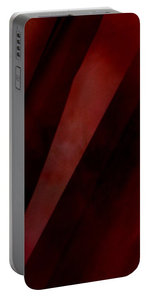 Red Digital Art Portable Battery Charger featuring the digital art Red by Inspired Arts