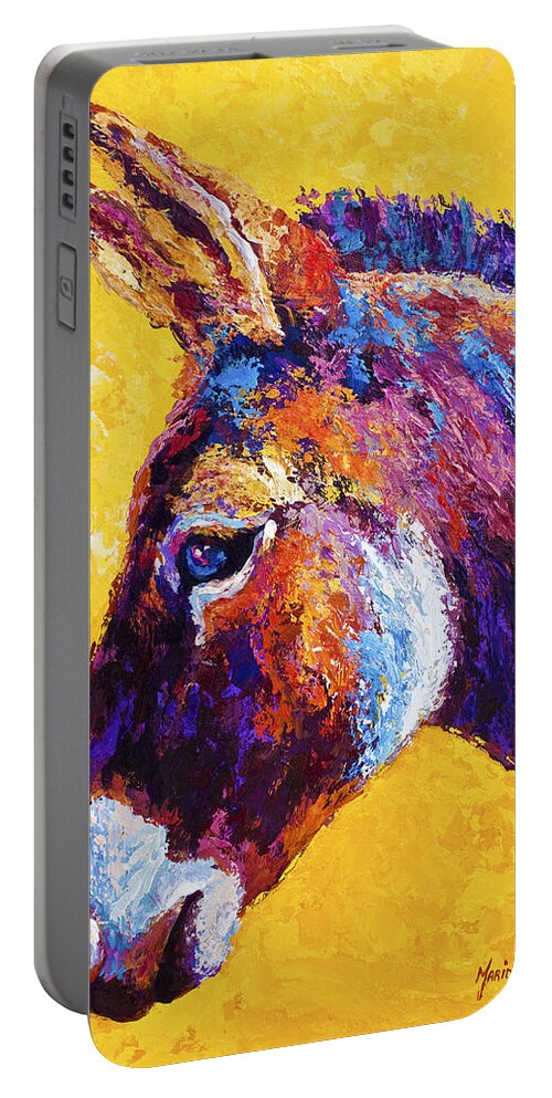 Burro Portable Battery Charger featuring the painting Red Jenny by Marion Rose