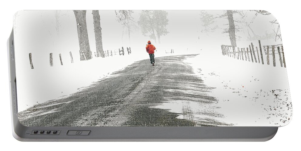 Runner Portable Battery Charger featuring the photograph Red - by Julie Weber