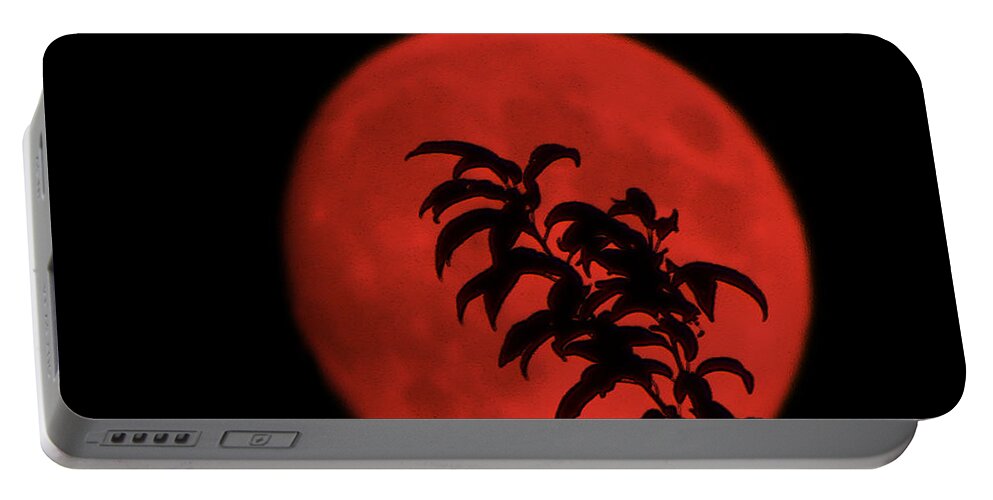 Red Moon Portable Battery Charger featuring the photograph Red Moon by Gerald Kloss