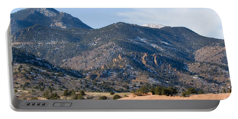 Red Mountain Portable Battery Charger featuring the photograph Red Mountain and Pikes Peak by Steven Krull