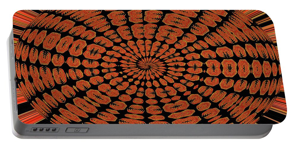 Red Oval Tomatillo Abstract Portable Battery Charger featuring the digital art Red Oval Tomatillo Abstract by Tom Janca