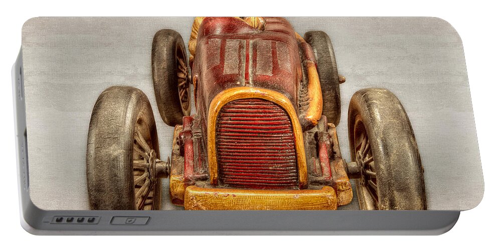 Antique Portable Battery Charger featuring the photograph Red Racer Front by YoPedro