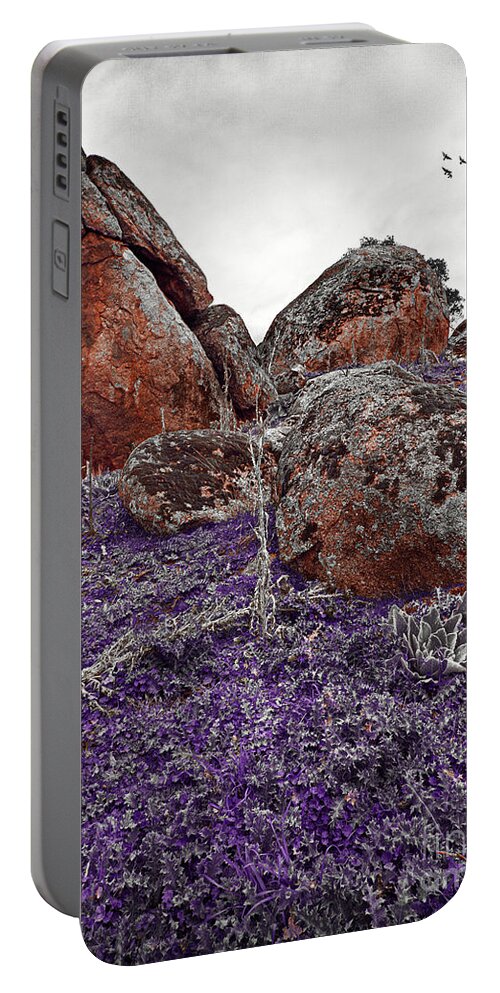 Rocks Portable Battery Charger featuring the photograph Red Rocks and Thunder by Russell Brown