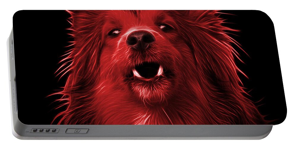 Sheltie Portable Battery Charger featuring the painting Red Sheltie Dog Art 0207 - BB by James Ahn