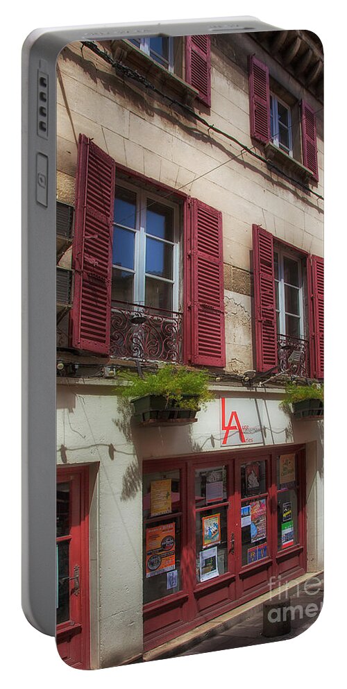 Red Shutters Portable Battery Charger featuring the photograph Red Shutters by Timothy Johnson