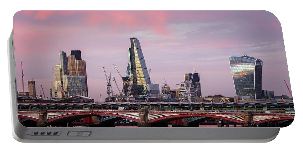 London Portable Battery Charger featuring the photograph Red Sky Over London by Rick Deacon