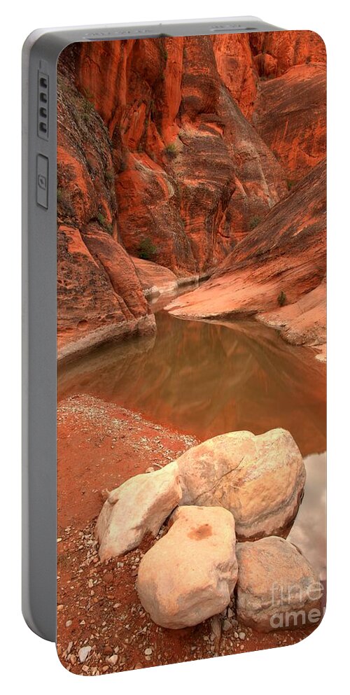 Slot Canyon Portable Battery Charger featuring the photograph Red Slot Portrait by Adam Jewell