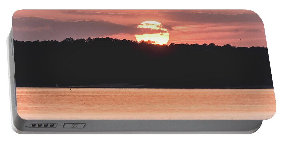 Sunset Portable Battery Charger featuring the photograph Red Sunset by Andrea Anderegg