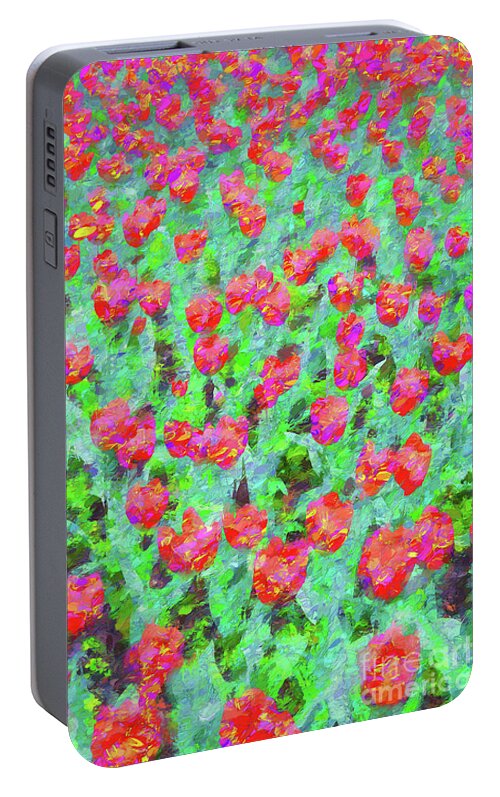Impressionist Portable Battery Charger featuring the photograph Red tulips by Sheila Smart Fine Art Photography