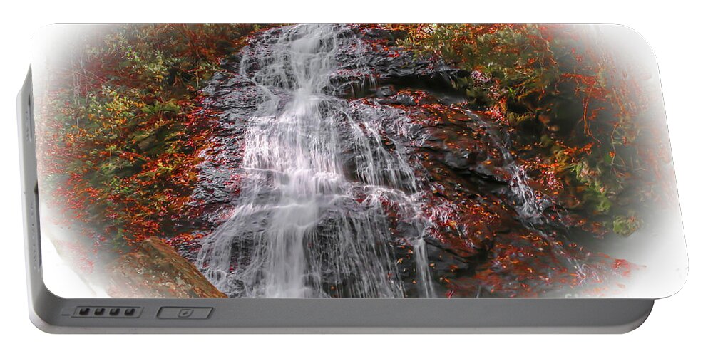 Waterfall Portable Battery Charger featuring the photograph Red Waterfall by Tom Claud