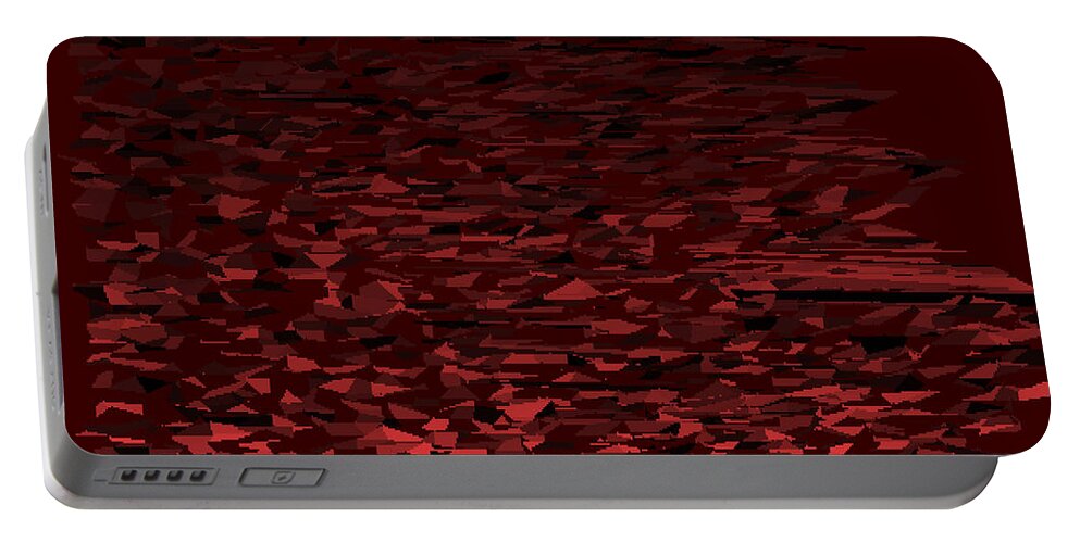 Rithmart Red Abstract Pink Shapes Dark Orange Blush Cherry Cardinal Mountain Rocks Rough Sky Portable Battery Charger featuring the digital art Red.109 by Gareth Lewis