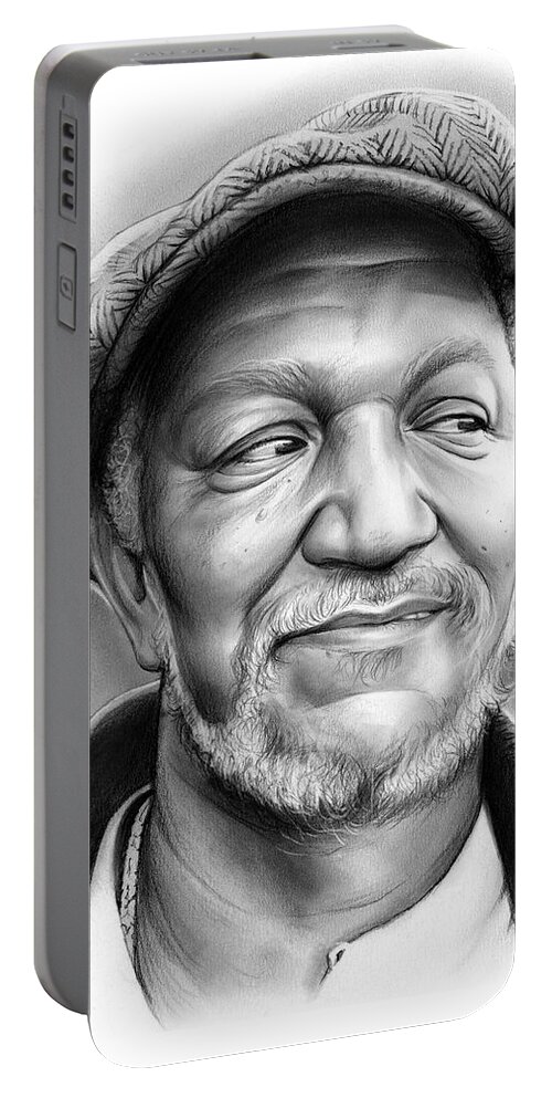 Redd Foxx Portable Battery Charger featuring the drawing Redd Foxx by Greg Joens
