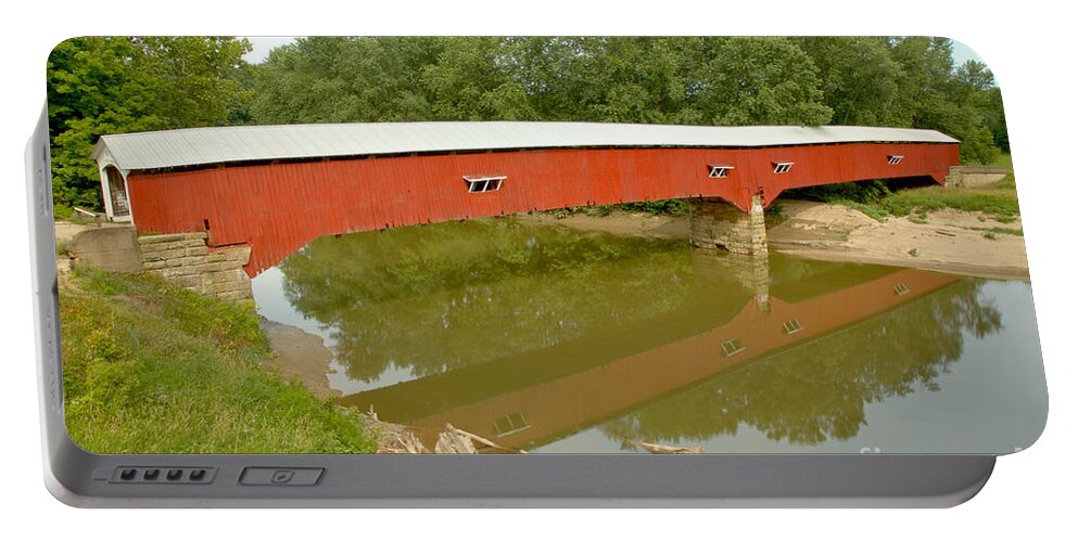 West Union Portable Battery Charger featuring the photograph Reflections In Sugar Creek by Adam Jewell