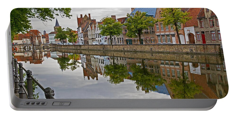 Brugge Portable Battery Charger featuring the photograph Reflections of Brugge by David Freuthal