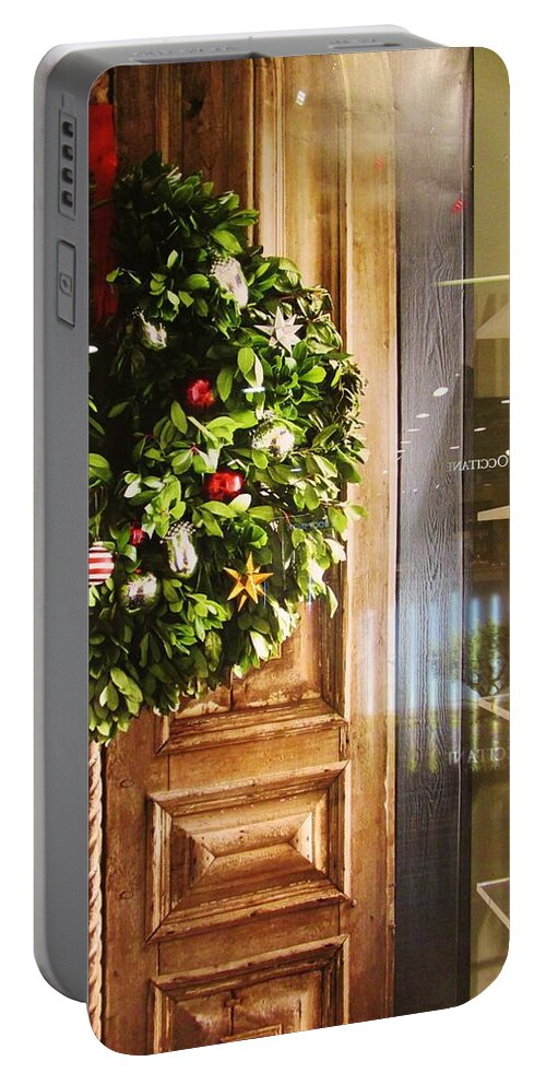Reflections Portable Battery Charger featuring the photograph Reflections on Christmas by Rosita Larsson