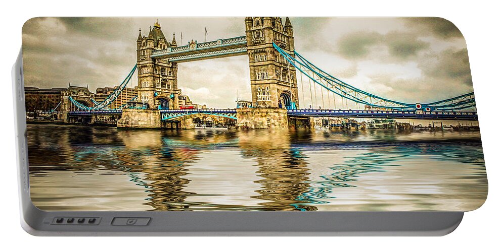 Tower Bridge Portable Battery Charger featuring the photograph Reflections on Tower Bridge by TK Goforth