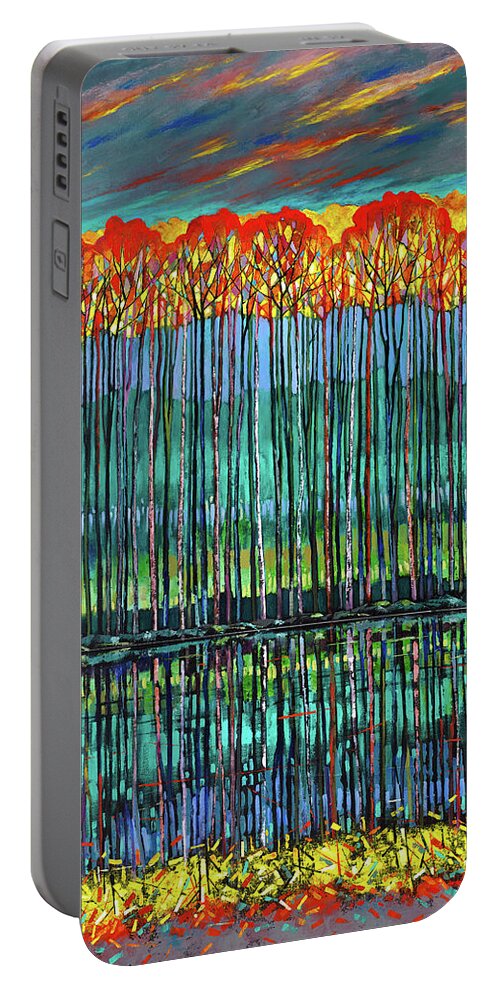 Landscape Portable Battery Charger featuring the painting Reflective Muse by Ford Smith